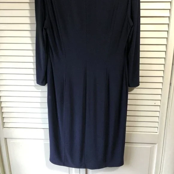 Tahari Arthur S. Levine Navy Blue Dress, size 10 - Picture 2 of 4